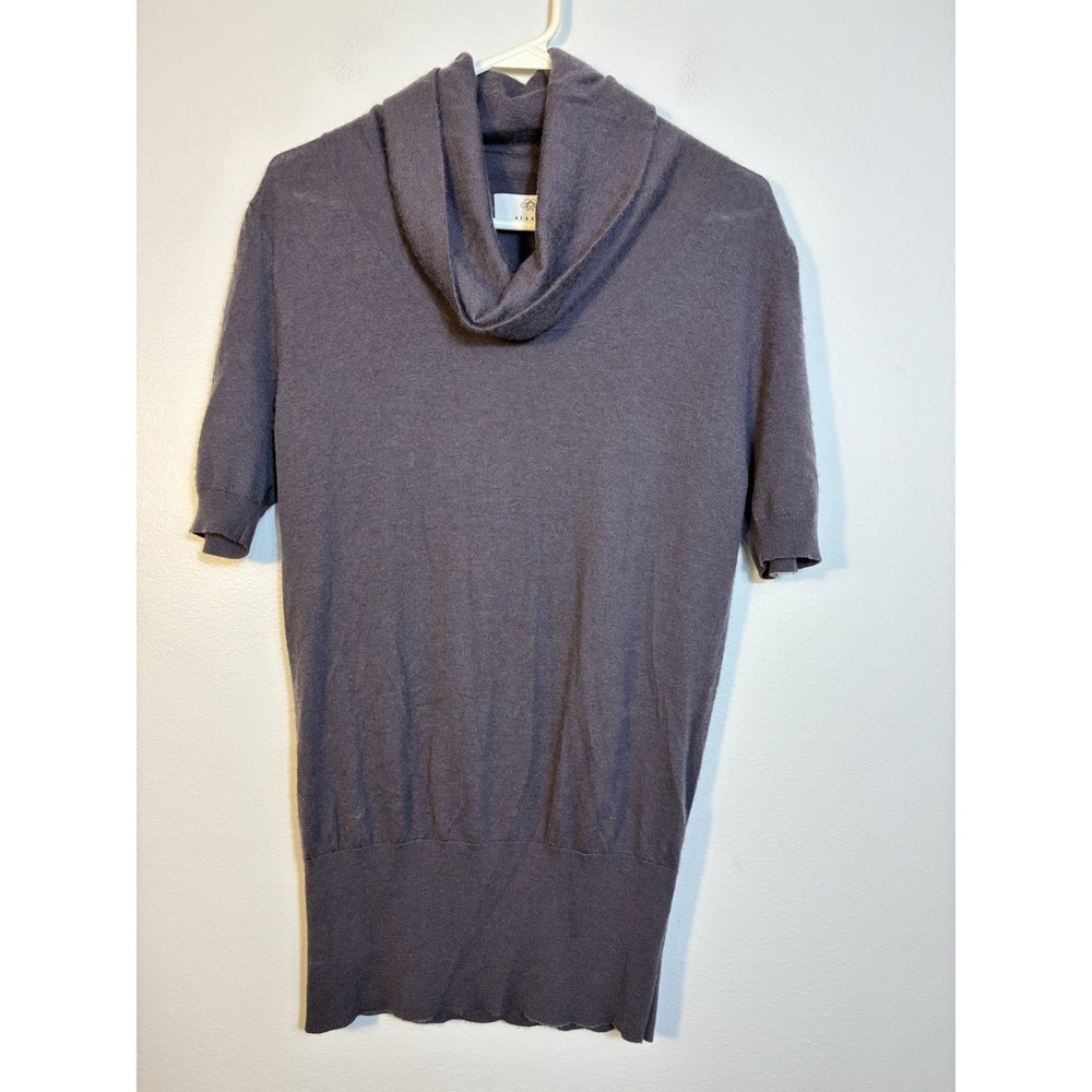 allude‎ Cowl Neck cashmere sweater 1/2 Sleeve Sz M Purple Designer Quite Luxury